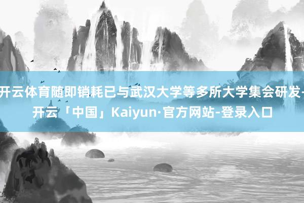 开云体育随即销耗已与武汉大学等多所大学集会研发-开云「中国」Kaiyun·官方网站-登录入口