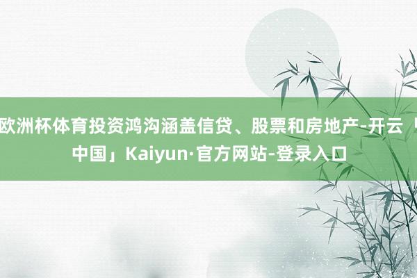 欧洲杯体育投资鸿沟涵盖信贷、股票和房地产-开云「中国」Kaiyun·官方网站-登录入口